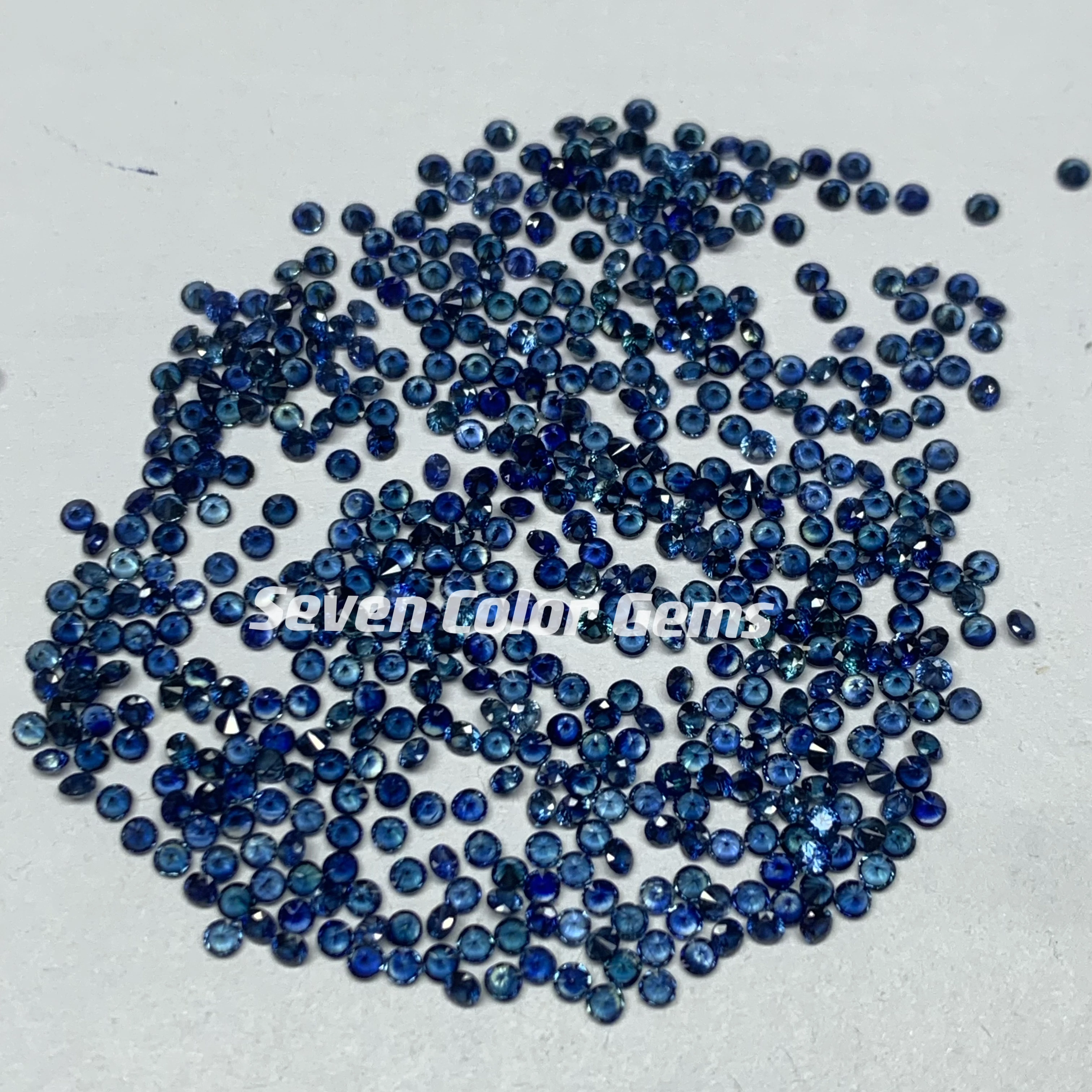 0.8mm-2.0mm Natural Blue sapphire stone, sea blue color,elegant,high quality Round Shape  loose sapphire stone ,raw gemstone