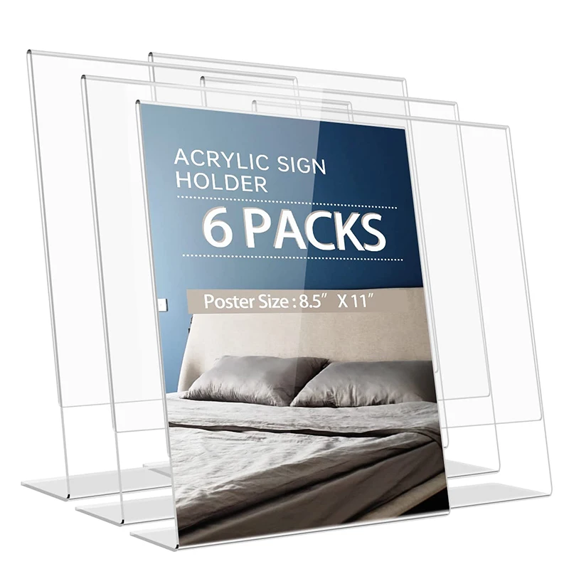 A4 A5 A6 Custom Character Acrylic Display Stand Sign Holder Menu Holder L Shape Clear Slant Back Sign Holder Acrylic Stand