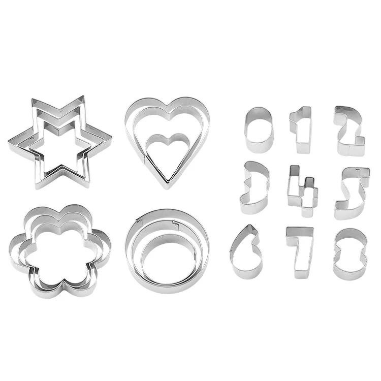 Bakeware Cookie Tools Stainless Steel Arabic Alphabet Embossed Cookie Cutter Set