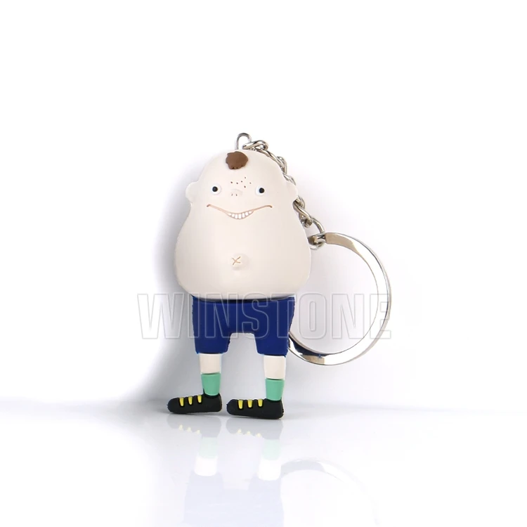 Custom 3D Soft PVC Figure Toys Cute Dustbin Keychain