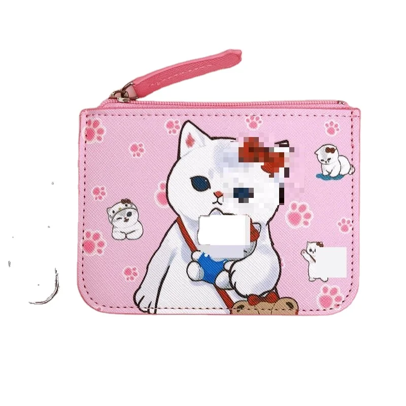 JM Cute Melody Cinnamoroll Shark Pu Wallet Coin Purse Cartoon Anime My Pompom Keyring Card Bag Mini
