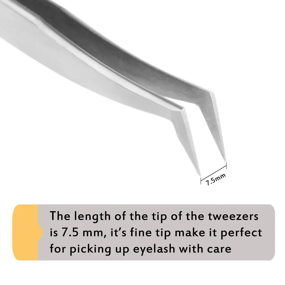 Пинцет для наращивания ресниц, профессиональный Прецизионный, изогнутый L-образный, плоский, для объема