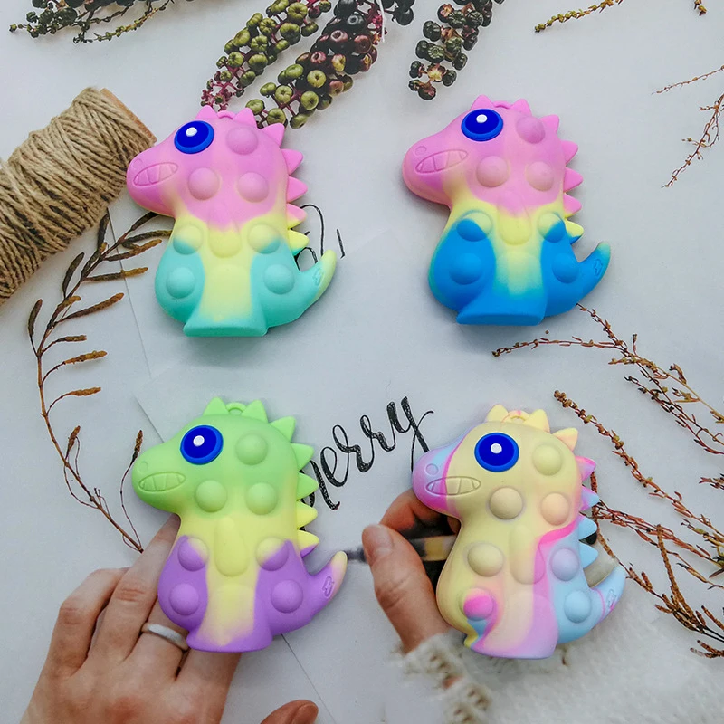 3D Sucker Dinosaur Fidgets Balls Toys Push Bubbles Up Sensory Toy for Kids Boys Girls Stress Relief Squeeze Game Idea Gifts