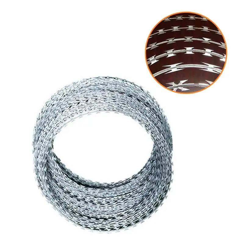 Горячая окунутая гальванизированная колючая проволока BTO-25 оцинкованная лезвия бритвы для