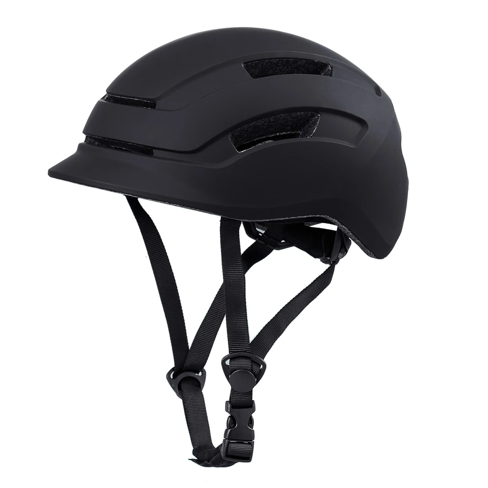 Safety protective urban bike helmet with molded visor design
