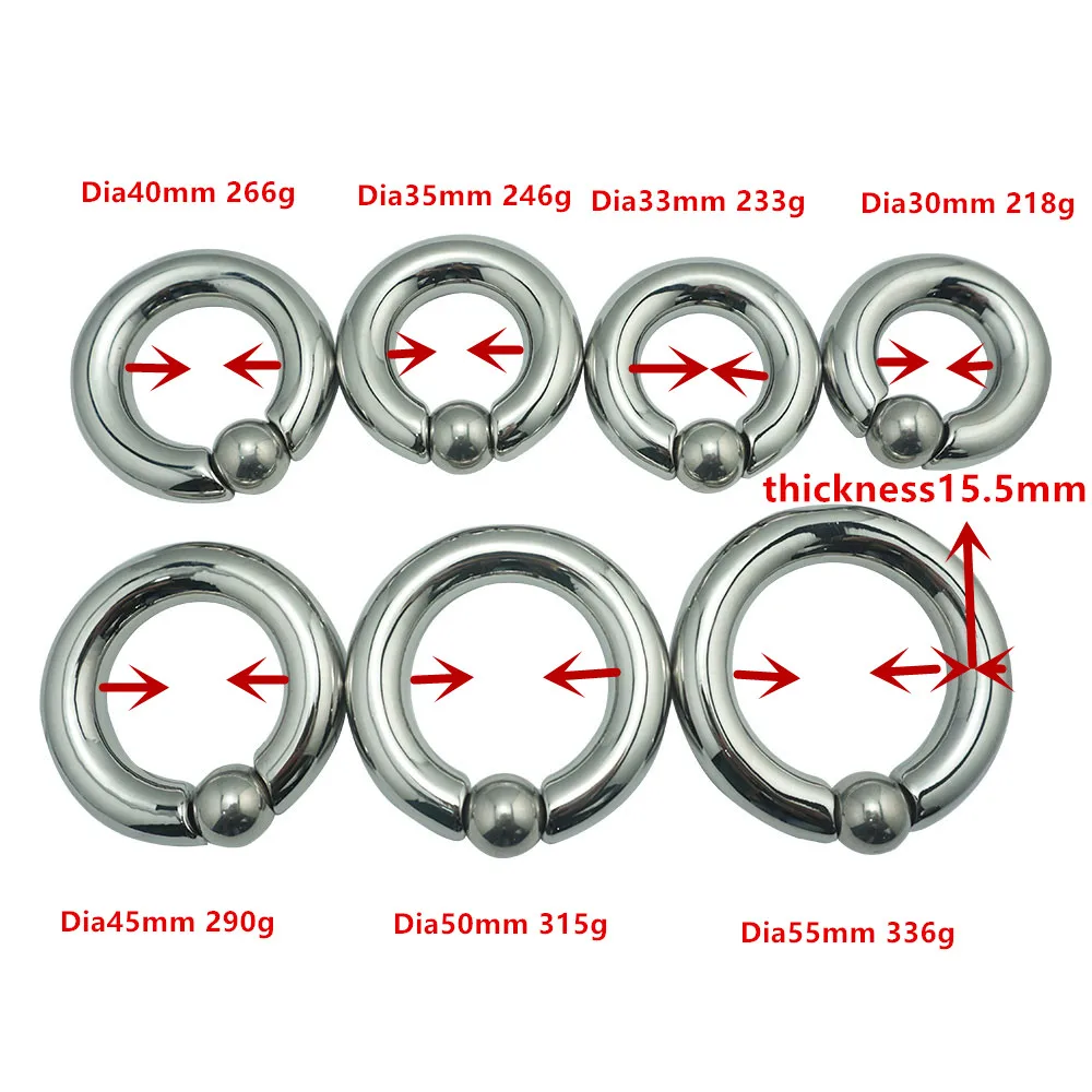 New 8 size Magnet Stainless Steel Heavy Cock Ring Ball Scrotum Stretcher Delay Ejaculation sex toy for male