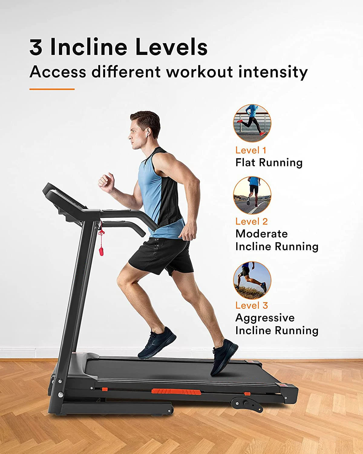 Wholesale commercial 0-15% Auto Incline treadmill home fitness ramp music treadmill
