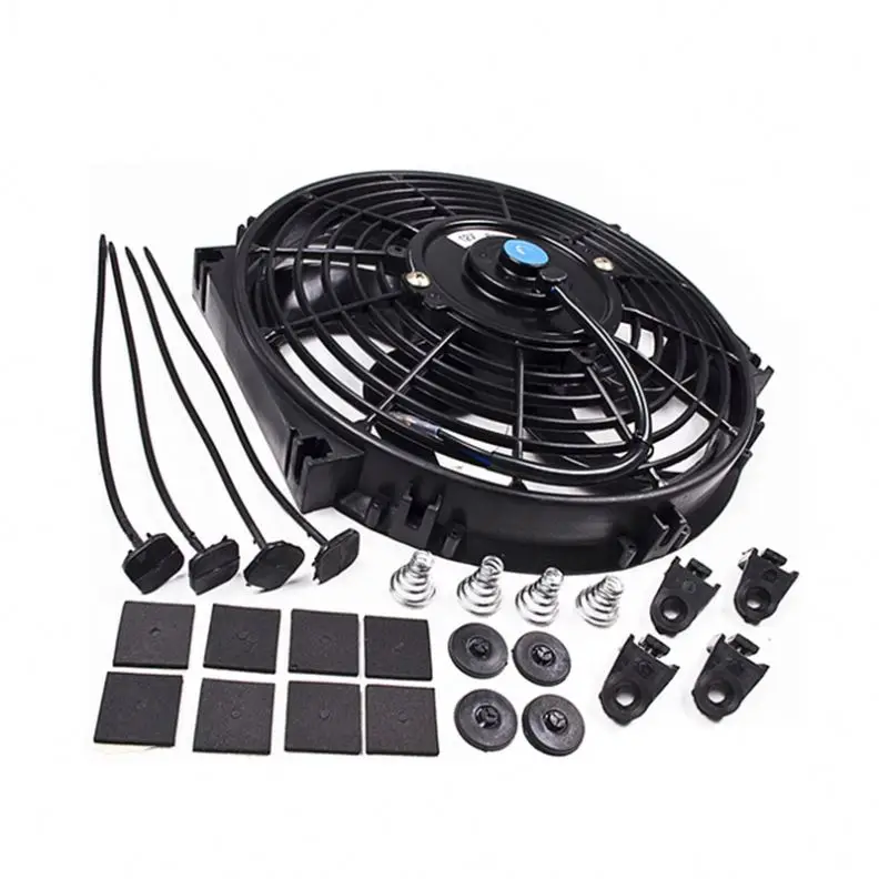 Индивидуальный 12 В 24 в 80 Вт 120 Вт 07 '09' 10 '12' 14 '16' вентилятор для охлаждения автомобильного радиатора с прямым лезвием