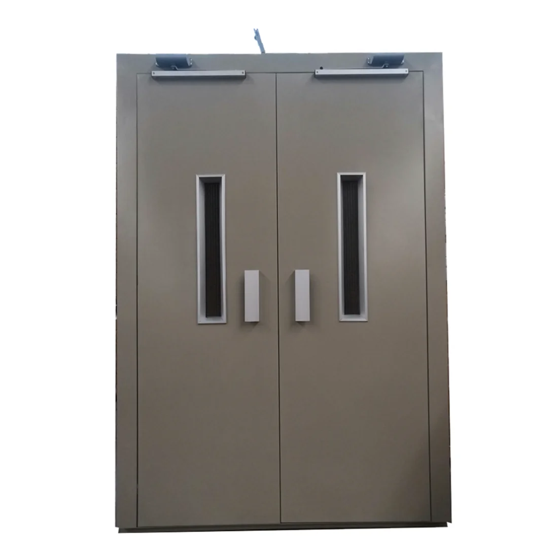 Zowee two panel Elevator Double Swing Door 700m - 1800mm Warehouse semi-autoamtic Door Lift Manual double door