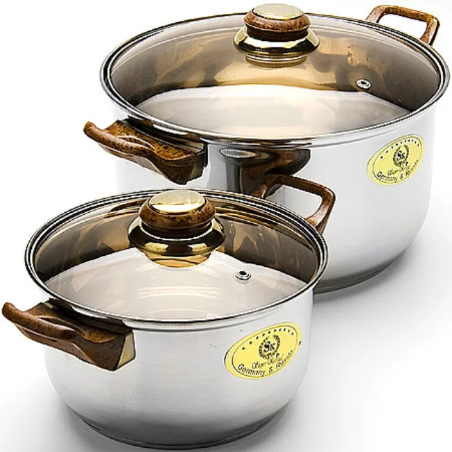 Japanese Casserole Casserole Induction Stainless Steel Stock Pot Heavy Duty Cookware 3 Sizes Sets