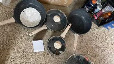 Pre-seasoned Aluminium Die Casting Machines Camping Cookware Combo Pot Frying Pan Non-stick Skillet