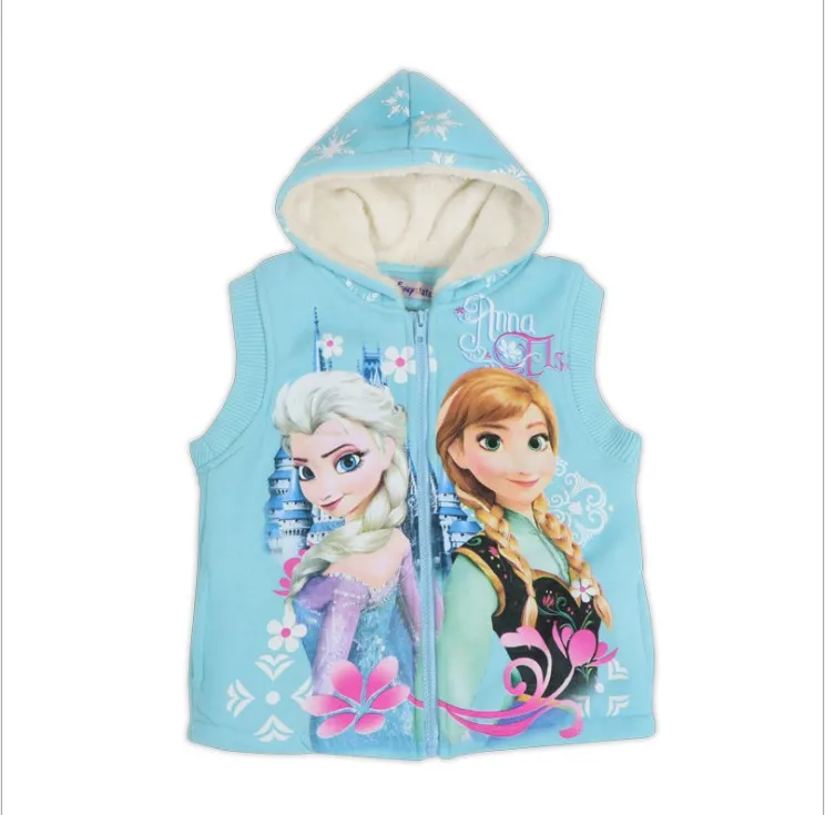 
Winter vest for girls children clothing warm style frozen vest for kids 3-10 years old zipper waistcoat 