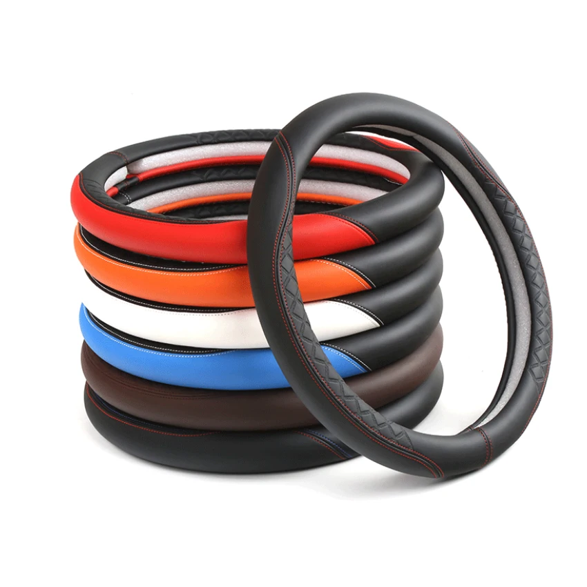 The new four seasons gm steering wheel cover is non-slip and breathable, special leather handle cover for automobiles