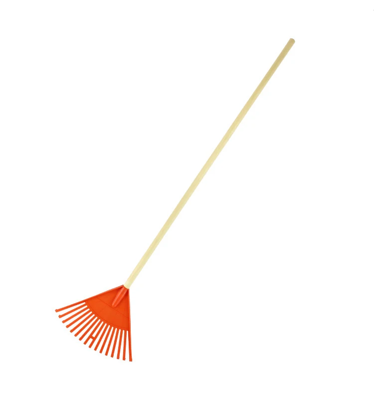 orange hot selling 16-tooth rake PP material garden tool deciduous leaf plastic rake garden tool wholesale