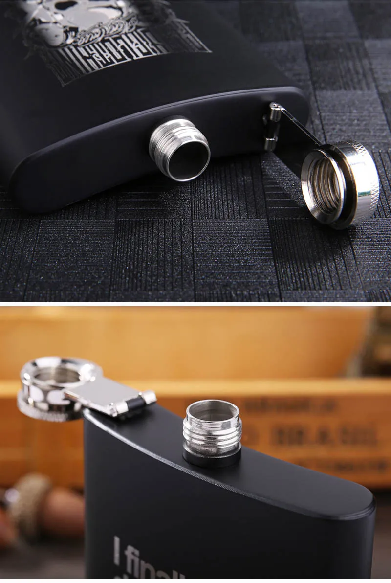 Manufacturer Wholesale 8oz Custom Logo Leak Proof Mini Flasks Travel Matte Black Stainless Steel Whiskey Hip Flask