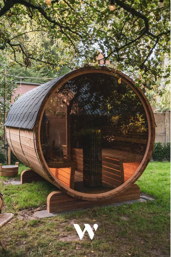 Outdoor Japanese Cypress Barrel Outdoor Sauna Spa Tubs Sauna Rooms Wet Steam smart Sauna Outdoor Built For Winter