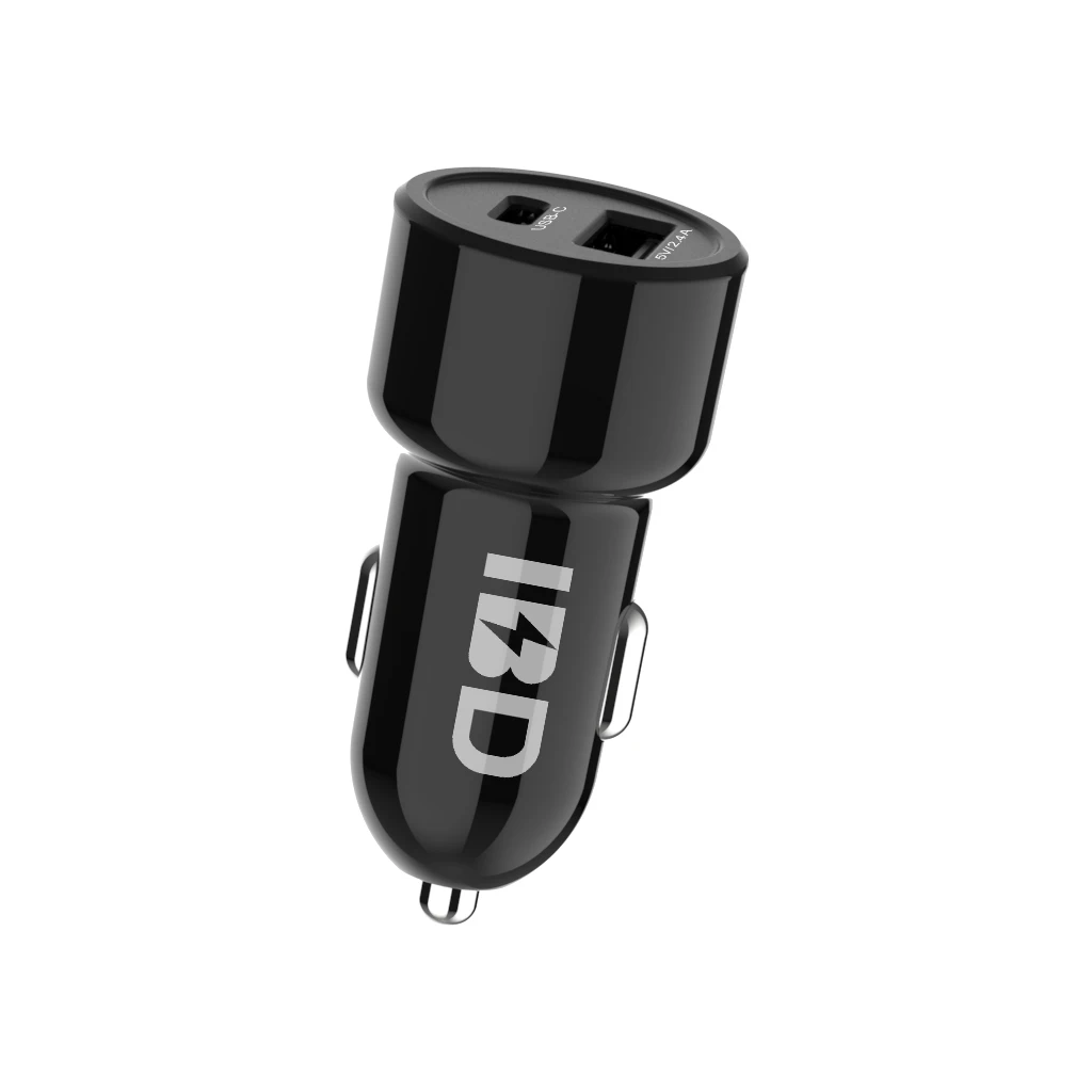 Super speed 5v 3a type C mobile phone car charger 4pin 2-port for digital camera