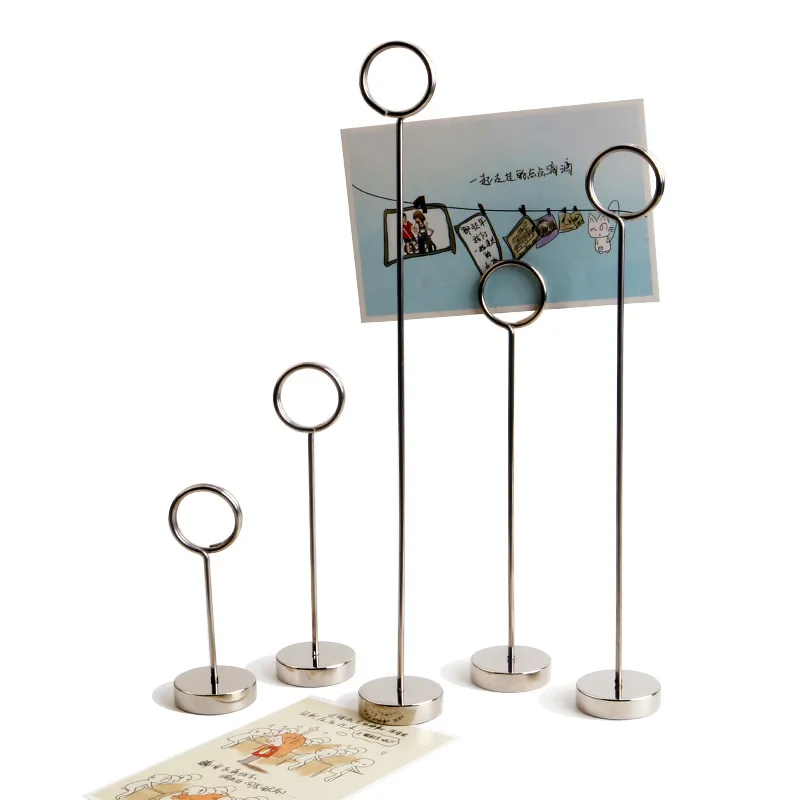 YS3003 High Quality Durable Circle Place Number Menu Card Clips Metal Table Number Holder