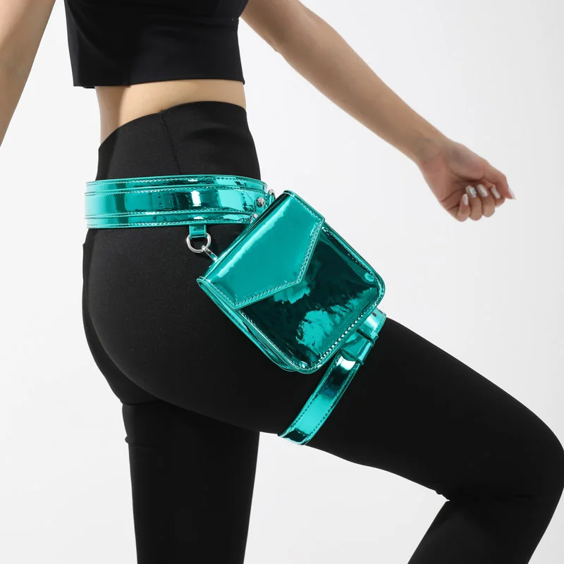 New hot selling carnival festival Women Mini Waist Bag Leather Fanny Pack fashion leg thigh Harness bag