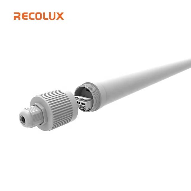4ft 40W PMMA LED Batten fixture Waterproof LED Tube IP65 Tri-proof Light for Car Washing livestock Food Processing