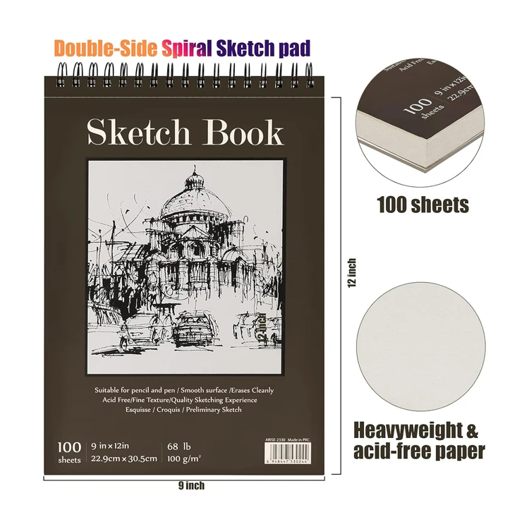Custom Bound Sketch Pad Can be torn off Drawing Notebook High Quality 100 Pages A4 Sketchbook