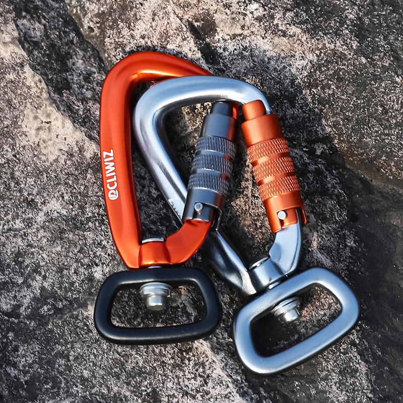 JRSGS Self Swivel Rock Climbing Carabiner Aviation Aluminum Dog Hook Leash Carabiners Auto Locking Swivel Snap Hook