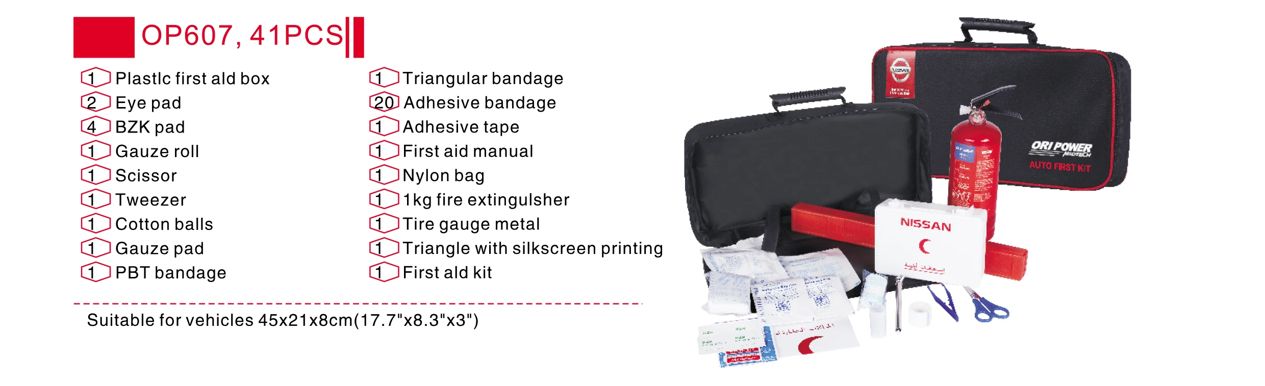 Oripower Customized OEM vehicle emergency supplies for outdoor travel car portable survival first aid kit set