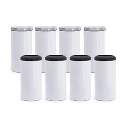 Wholesale 4 in 1 16oz skinny straight Stainless Steel Insulated sublimation can cooler for keeping drinking cold