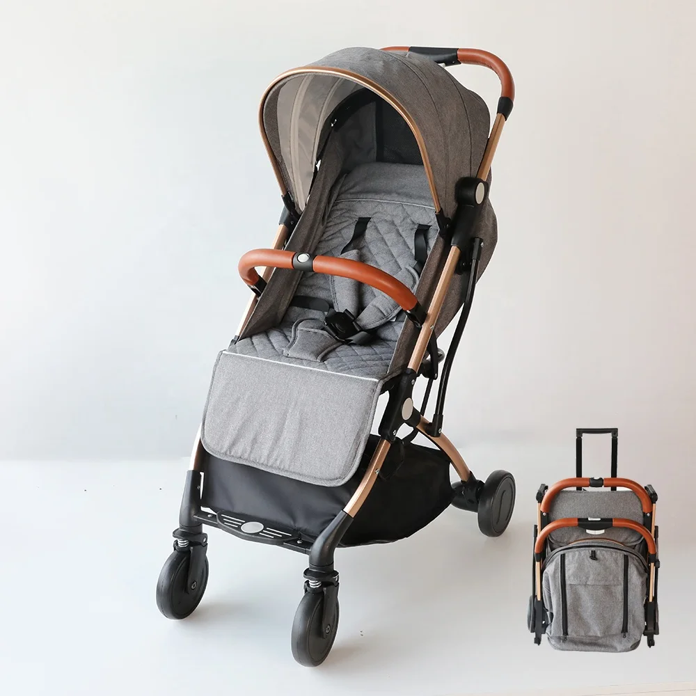 Foldable Convenient One-hand Fold Storage Basket Multi-Position Recline Lightweight Toddler Baby Pram Stroller for Travel