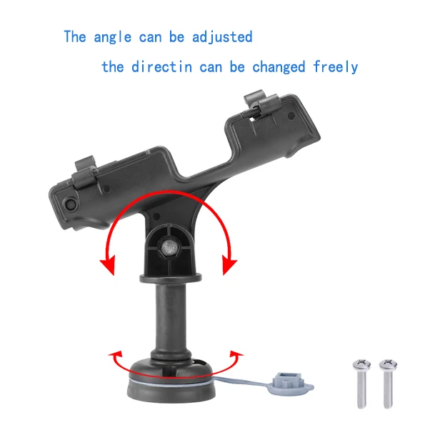Round or square base 360 degree fishing rod holder used on