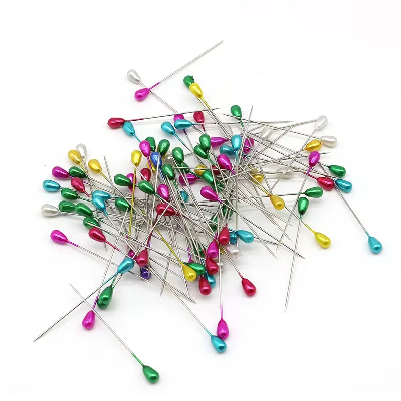 Fabric DIY not easy to bend mix color oval pearl head push pin