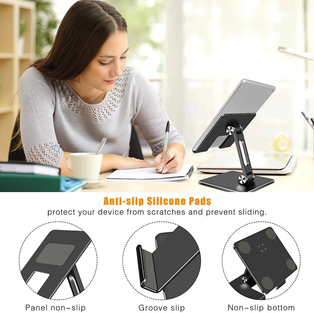 Desk Mobile Phone Holder Stand For iPhone iPad Xiaomi Metal Adjustable Desktop Tablet Holder Universal Table Cell Phone Stand