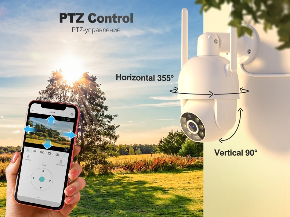 8Mp открытый Ptz Wi-Fi ip-камера Беспроводная система видеонаблюдения камера Cctv Ai отслеживания 4K