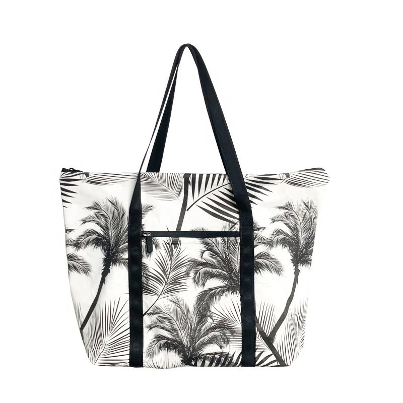 New Arrival Large ECO Friendly Reusable Printed Washable tyvek tote bag with inner pocket Dupont Shopping Bags