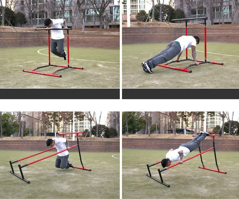 Gym Bar Station Outdoor Fitness Equipment Pull up Stand Bars with Storage Bag