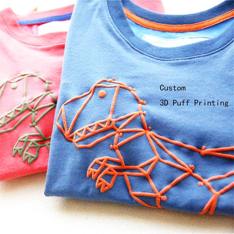 100% Cotton Plain Oversized Tshirt Heavy Weight t-shirt Custom Foam 3d Screen Logo Men Puff Print T Shirt for men