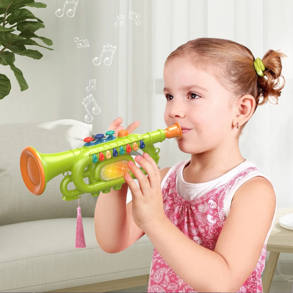 Многофункциональные развивающие электронные детские музыкальные инструменты, детская пластиковая игрушка, труба для обучения игре