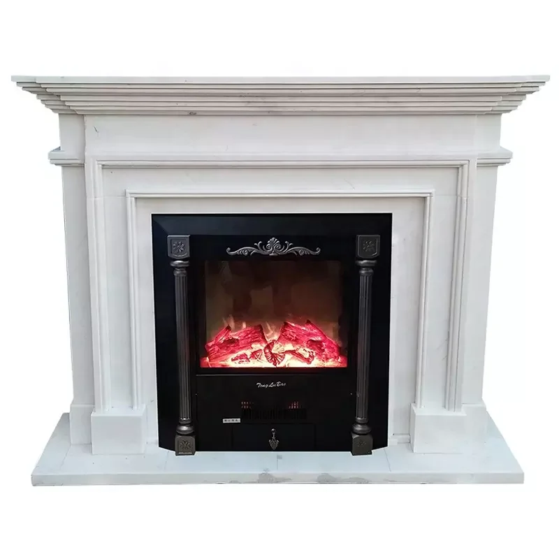 Modern style decorative european style modern white electric fireplace surround Complete production line