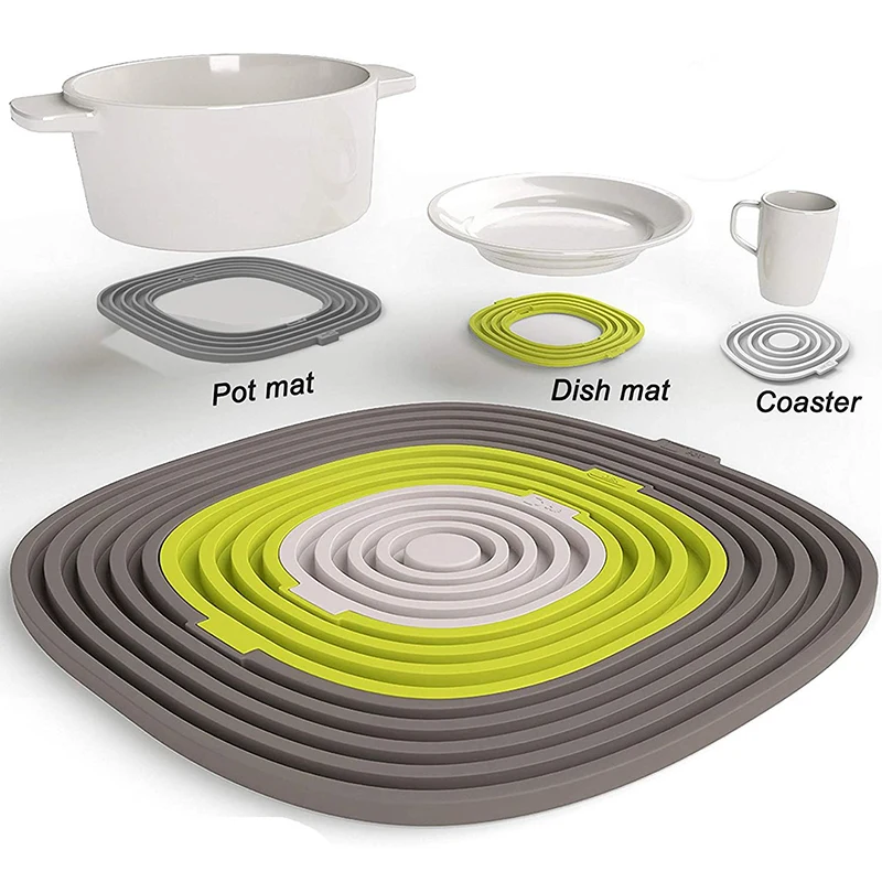 Kitchen Silicone Table Placemat Cup Mug Drink Coffee Coaster Drying Draining Silicone Trivet Mat