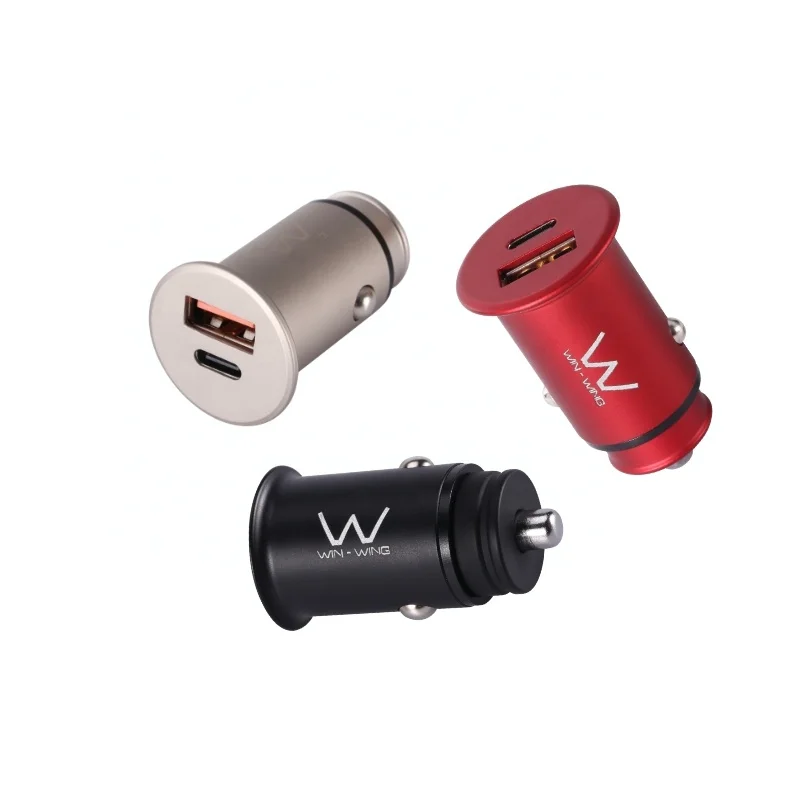Автомобильное зарядное устройство USB C 18 Вт PD и QC автомобильное с двумя портами 36