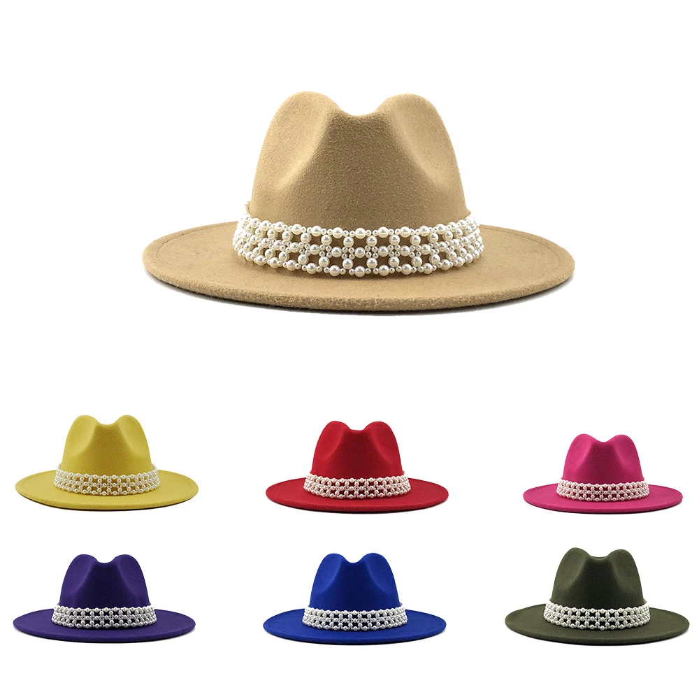 Solid Color Polyester Cotton Vegan Material Fedora hat Fedora Hats for Women Men Party Music Festival Fashion fedora hats