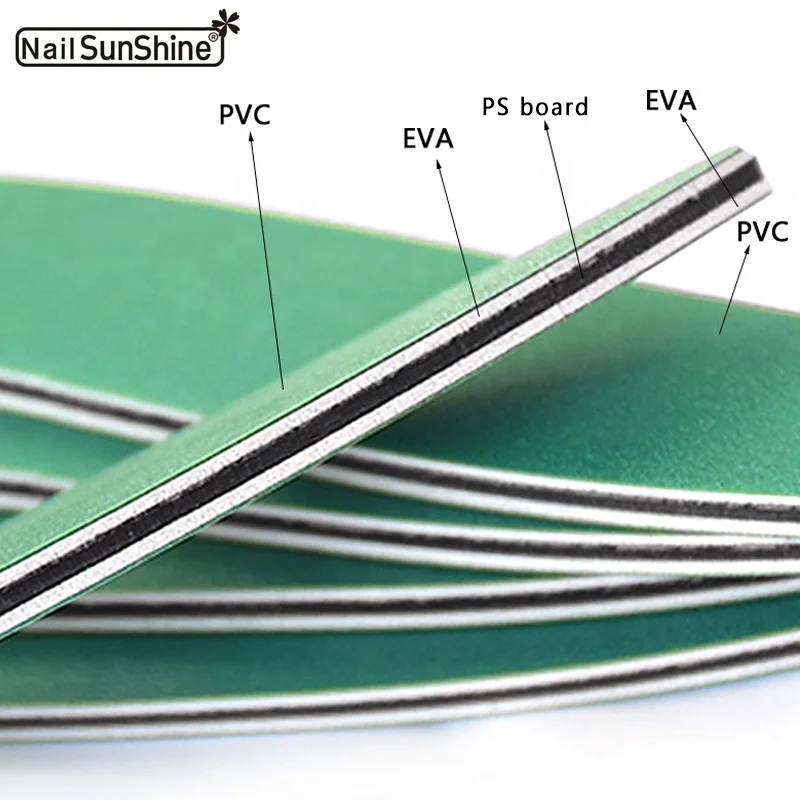 High Grade Quality custom personalized printing Nail file Korea origin Wear-Resistant Sandpaper Green Washable Nail file