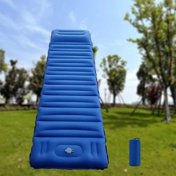 Inflatable Sleeping Pad with Built-in Pump, Comfortable Camping Mattress for Backpacking, Car Traveling and Hiking, Compact