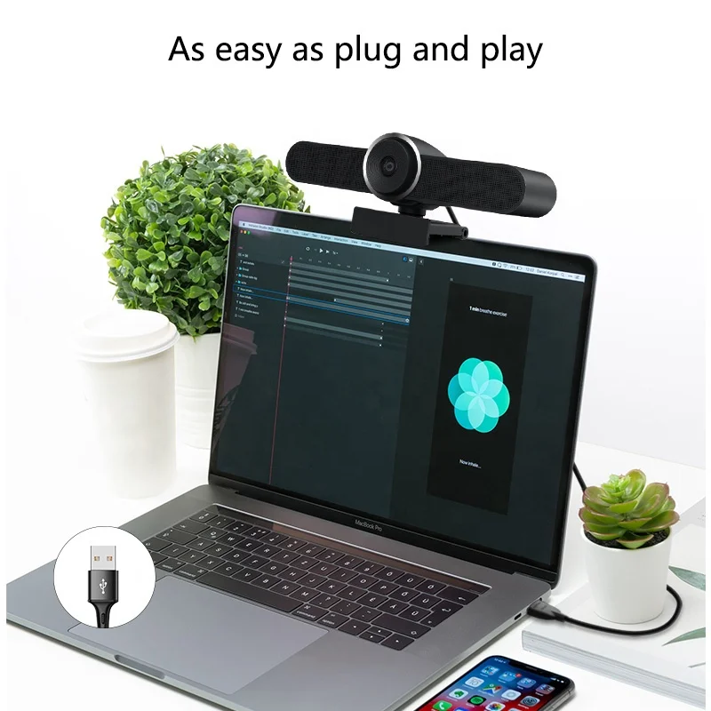 Stock Ultra HD 4K Webcam Camera PC USB Video Web Camera Cam Live Streaming Webcam with Mic webcam 4k web camera