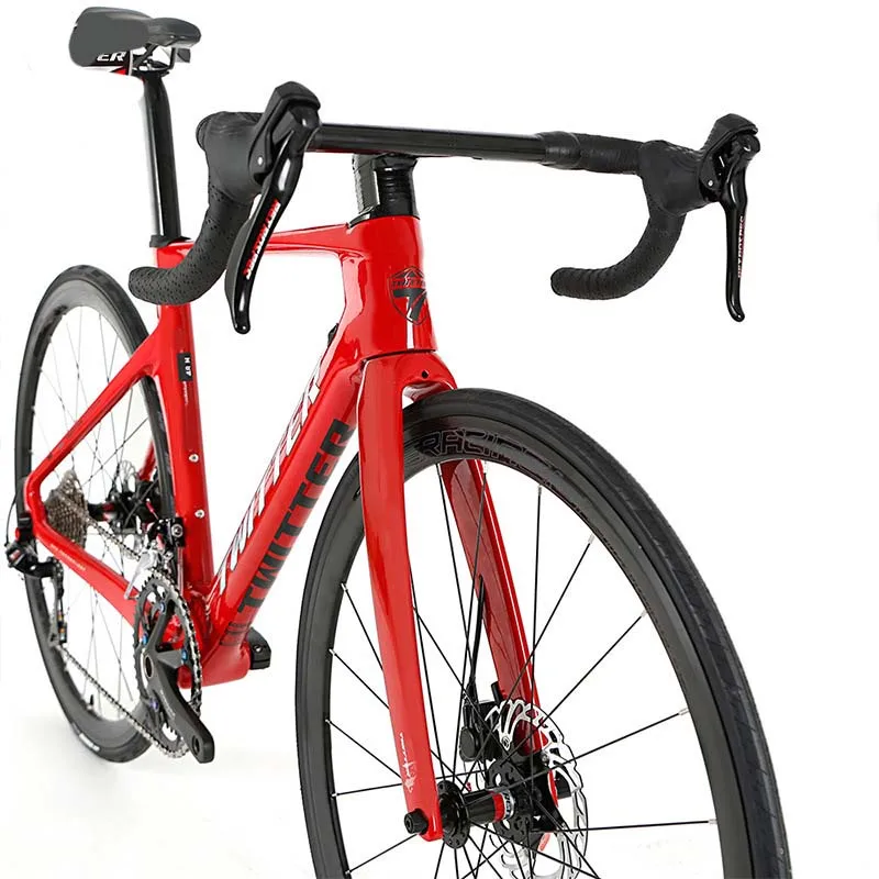 Twitter road bike 700c 50mm carbon wheels thru axle disc brake 24 speed carbon frame road bike