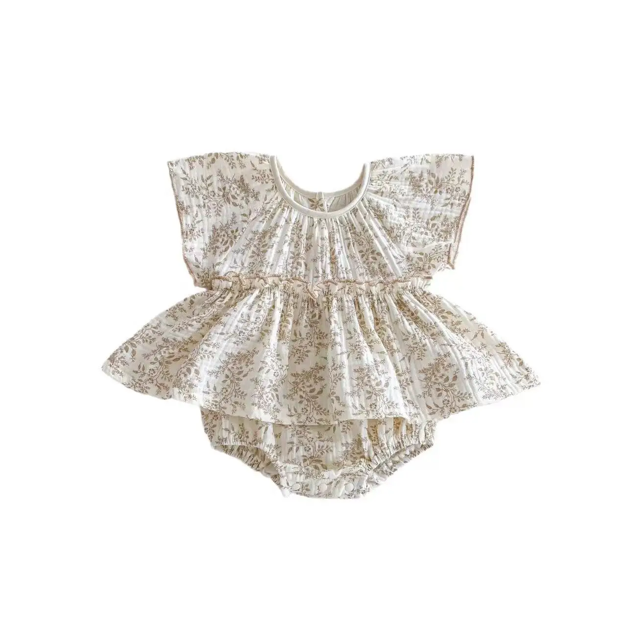 2024 Summer  hot sale  customizable  baby girls dress jumpsuit romper 100%cotton for 0-24 months