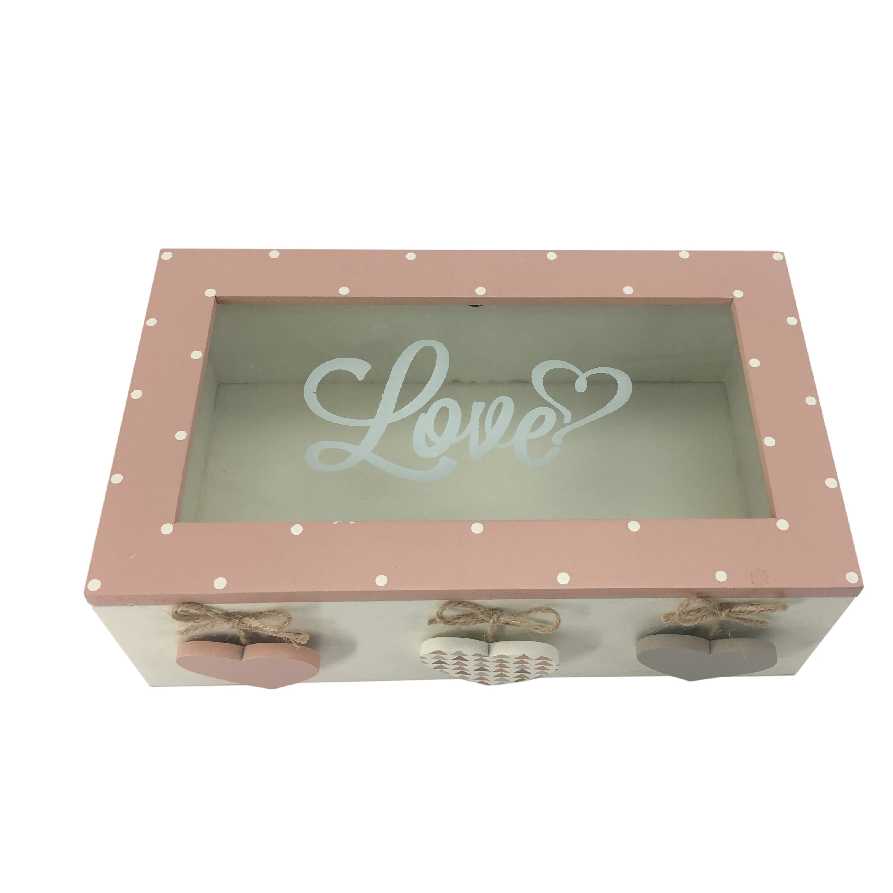 Wholesale Home Decor Cute MDF Pink Fancy Print Memory Handmade Painted Storage Wooden Gift Box