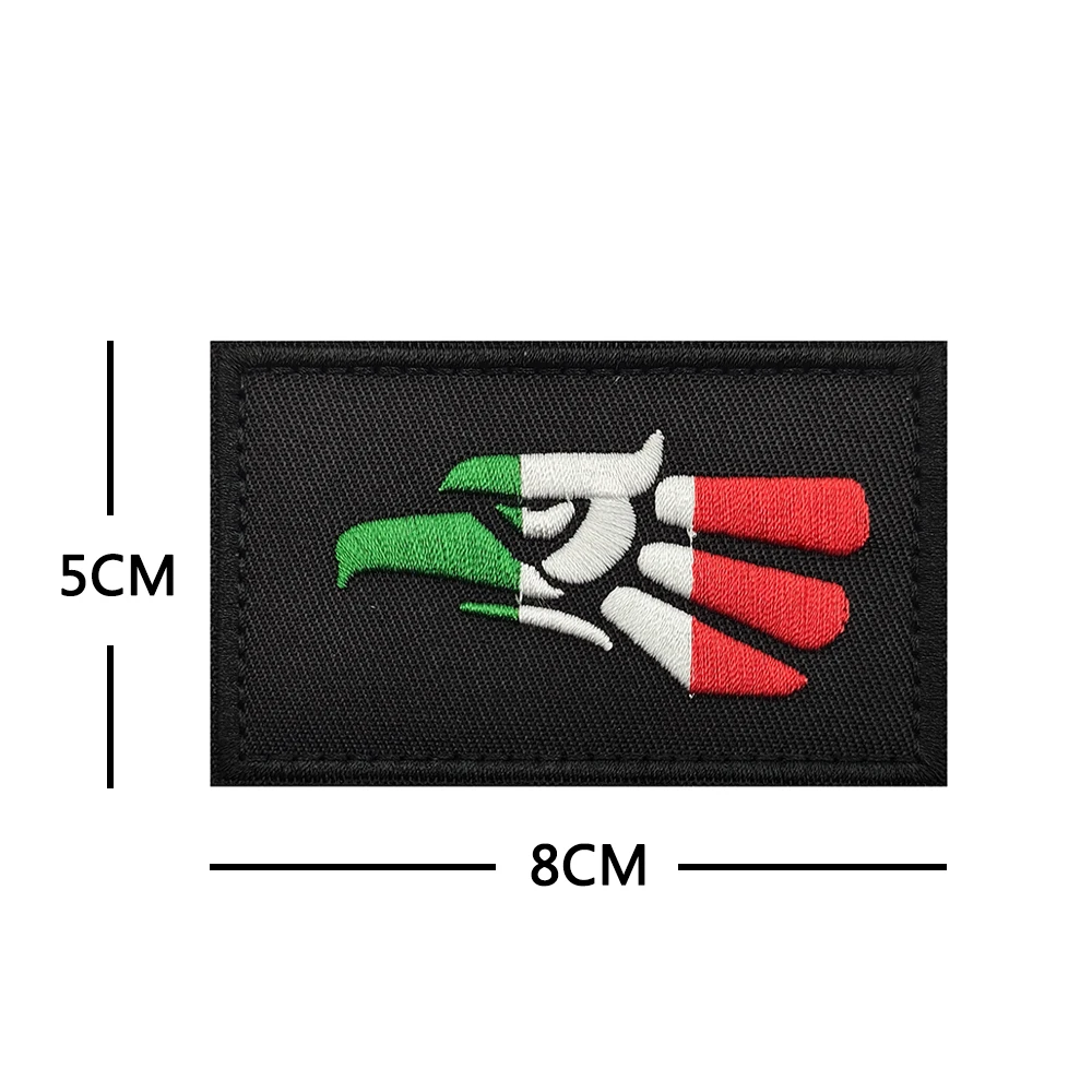 Colors Golden Embroidery Mexico Letter Clothing Label Patch Animal Of Mexico Eagle Head Patch Sew-on Tactical Man Shoulder Coat