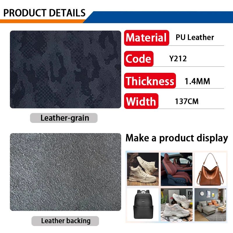 Wholesale Faux Leather Fabric: Microfiber Suede Leather with Camouflage Design, Ideal for Shoes, Sofa, and Furniture Decor