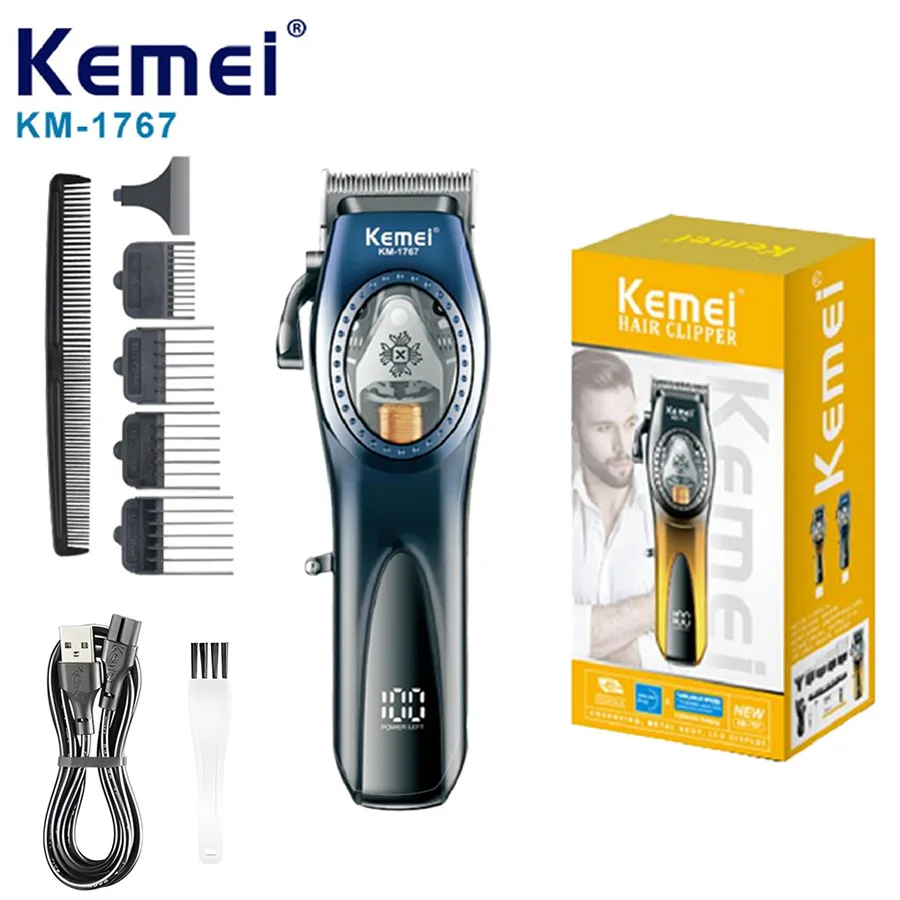 Профессиональный магнитный двигатель Kemei km-1767 9000 об/мин большая емкость машина для резки литиевых батарей беспроводные машинки стрижки волос